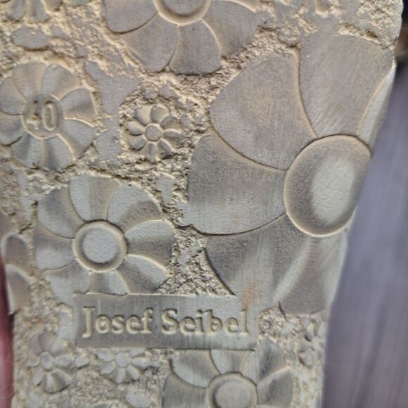 Josef Seibel Sandals Flats Comfort Shoes Gray Stitched Leather Women's Size 9 - Picture 8 of 8